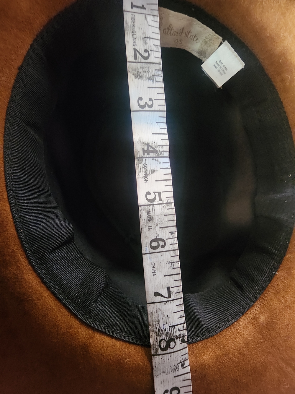 Altar'd State Brown Suede Wide-Brim Hat with Braided Chin Cord - Picture 7 of 7